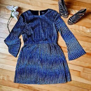 Topshop Shimmering Blue and Silver Dress